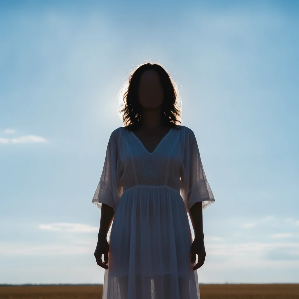 Same portrait with face brightened to natural tones, sky unchanged