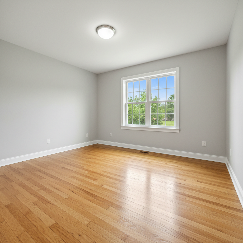 Empty vacant room with gray walls