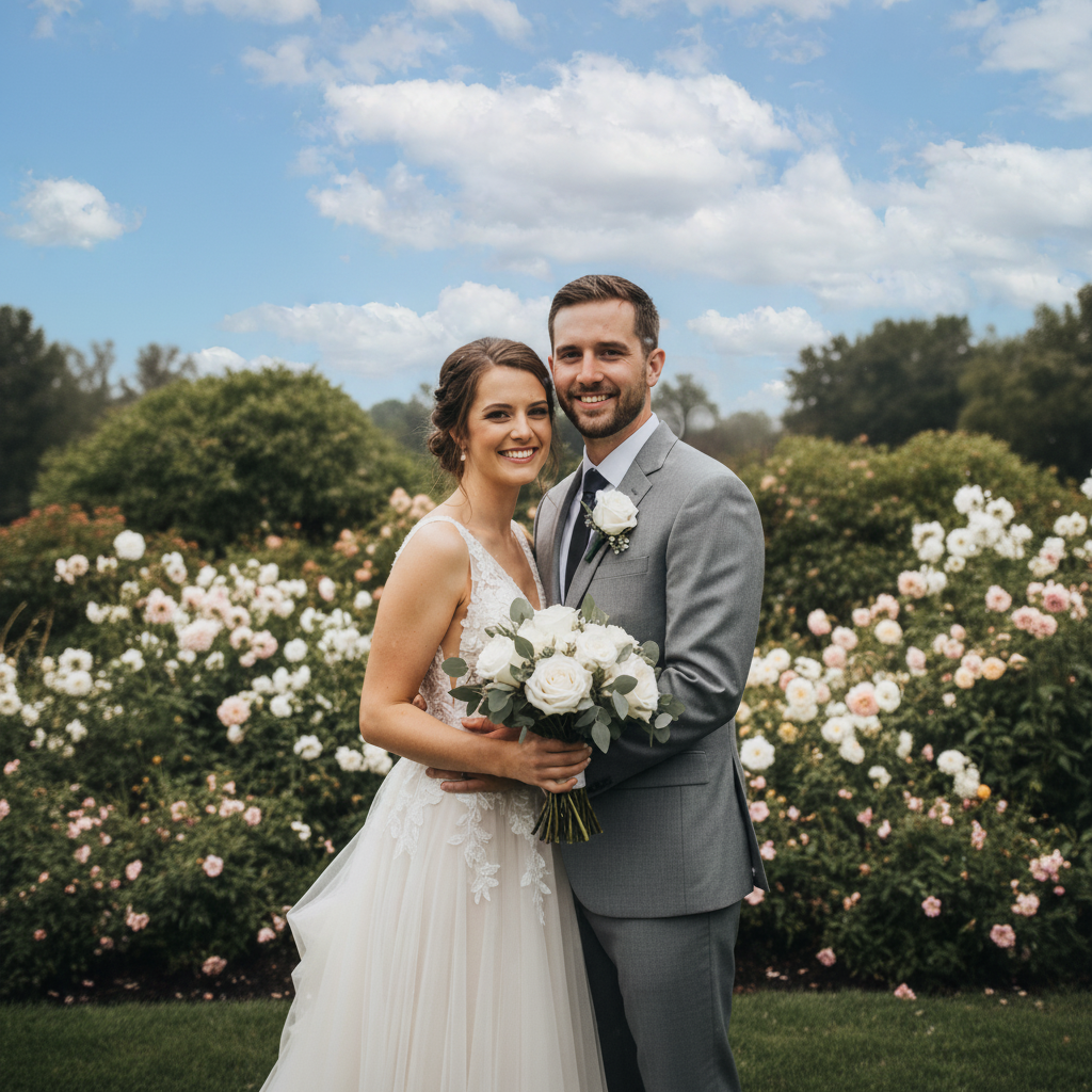 Same portrait with clear sky and rain spots removed