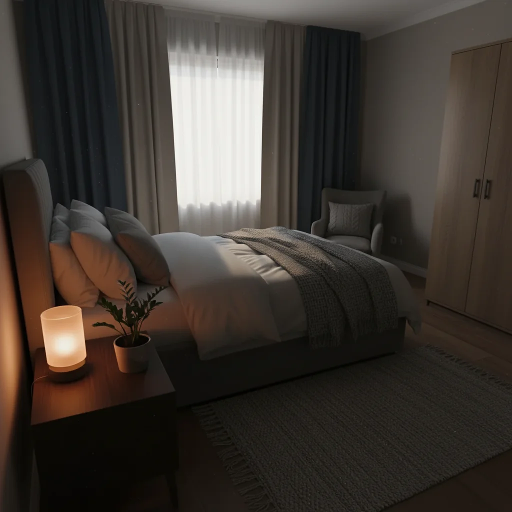 Same bedroom bright and airy looking