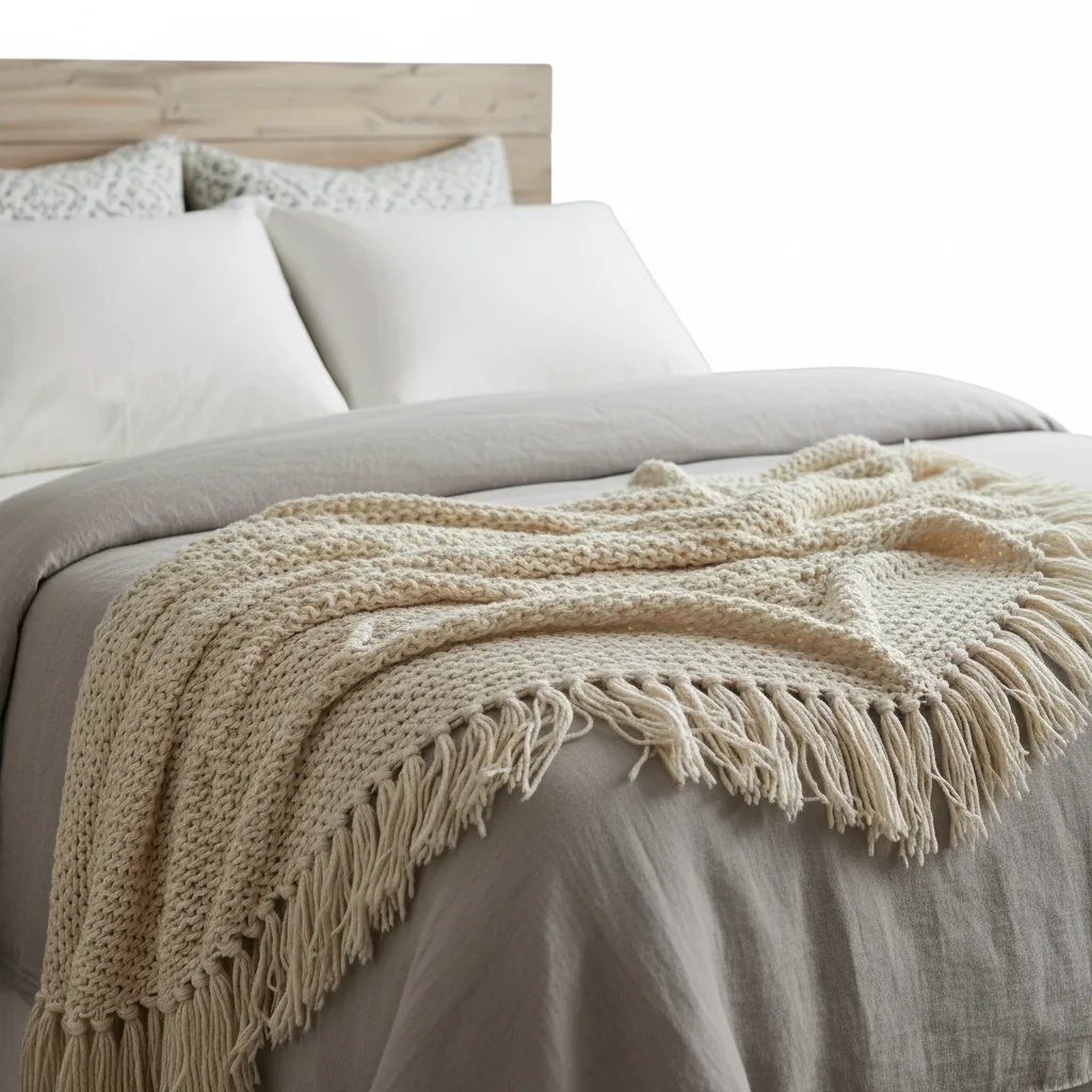 Same blanket on white background with soft natural edges