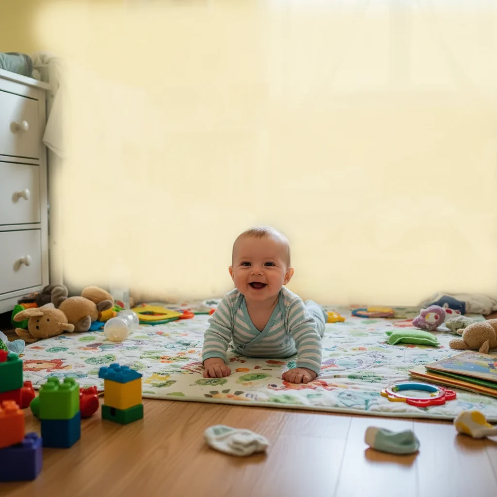 Same baby with clean, distraction-free background