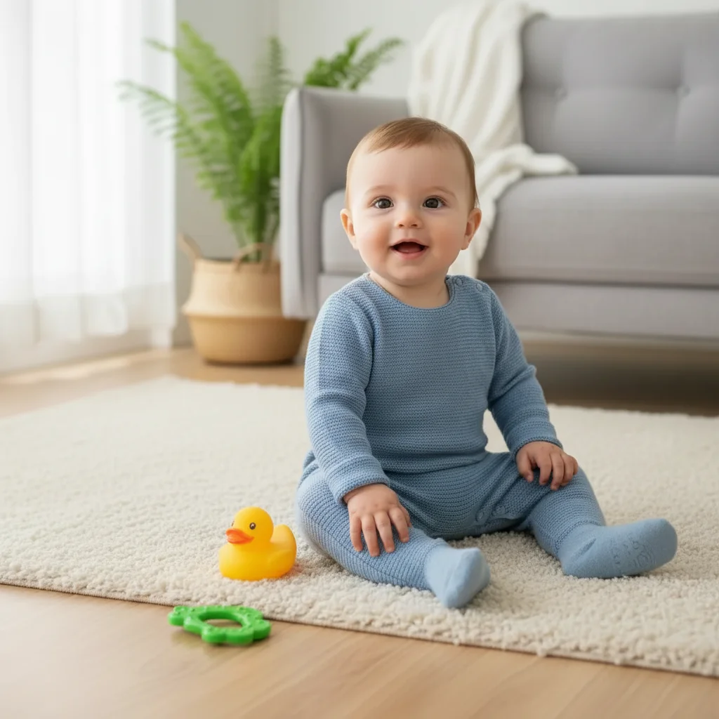 Same baby with soft, warm professional-style lighting