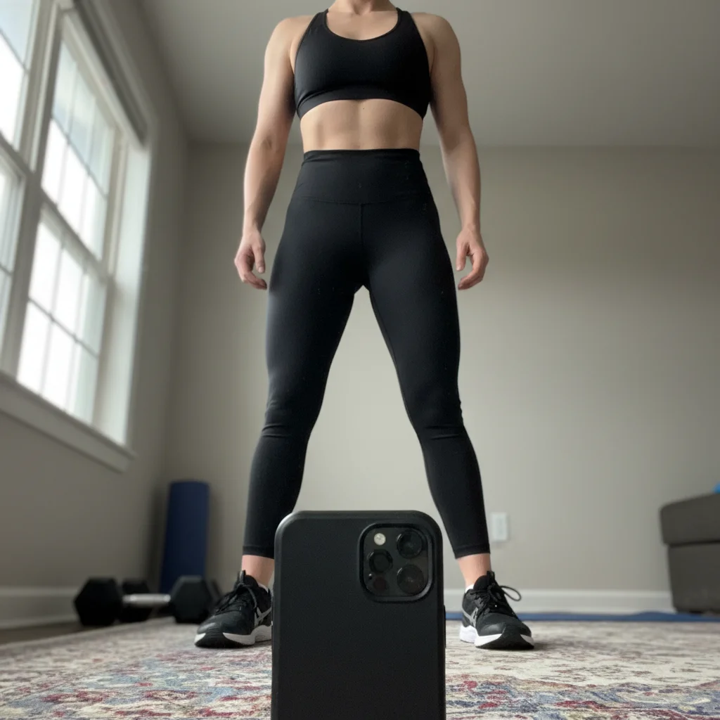 Fitness after photo from unflattering low angle