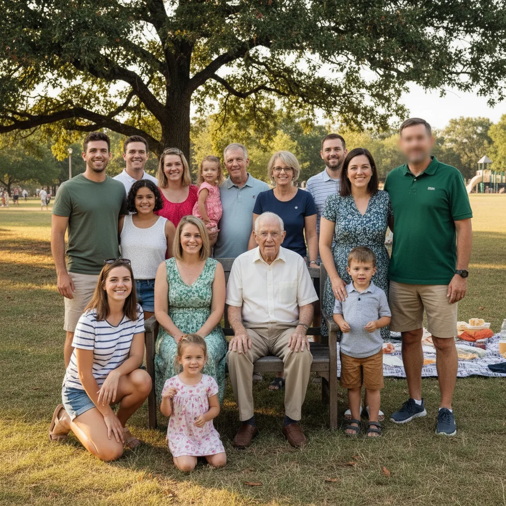 Same photo with rightmost person's face blurred