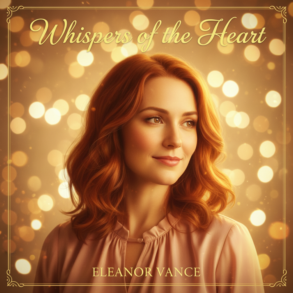 Romantic author portrait with warm bokeh lights background