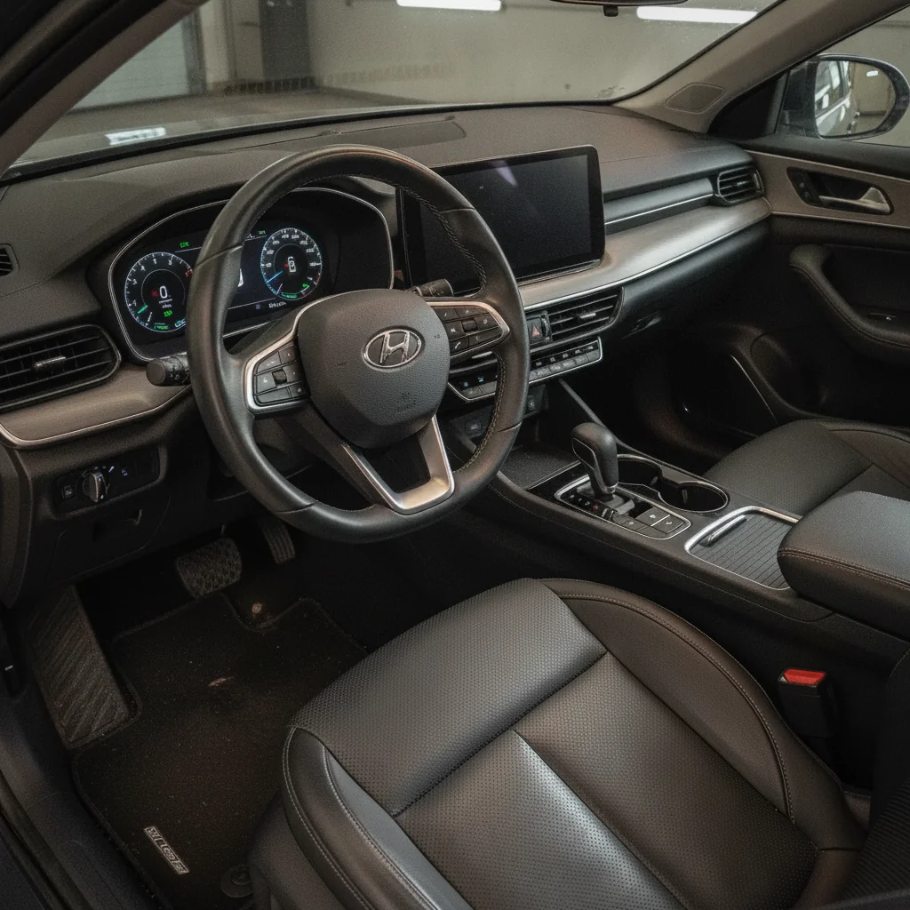 Brightened, listing-ready car interior after AI edit