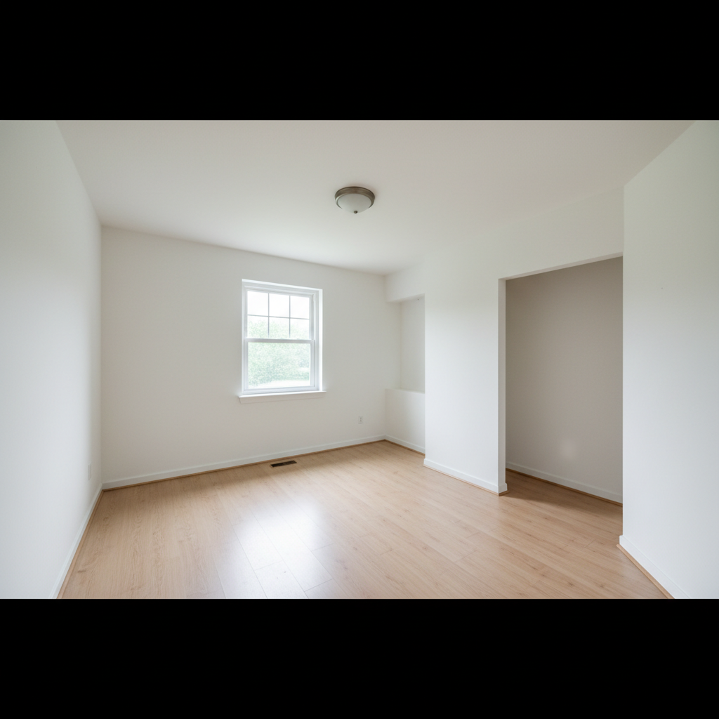 Kitchen with bright white walls
