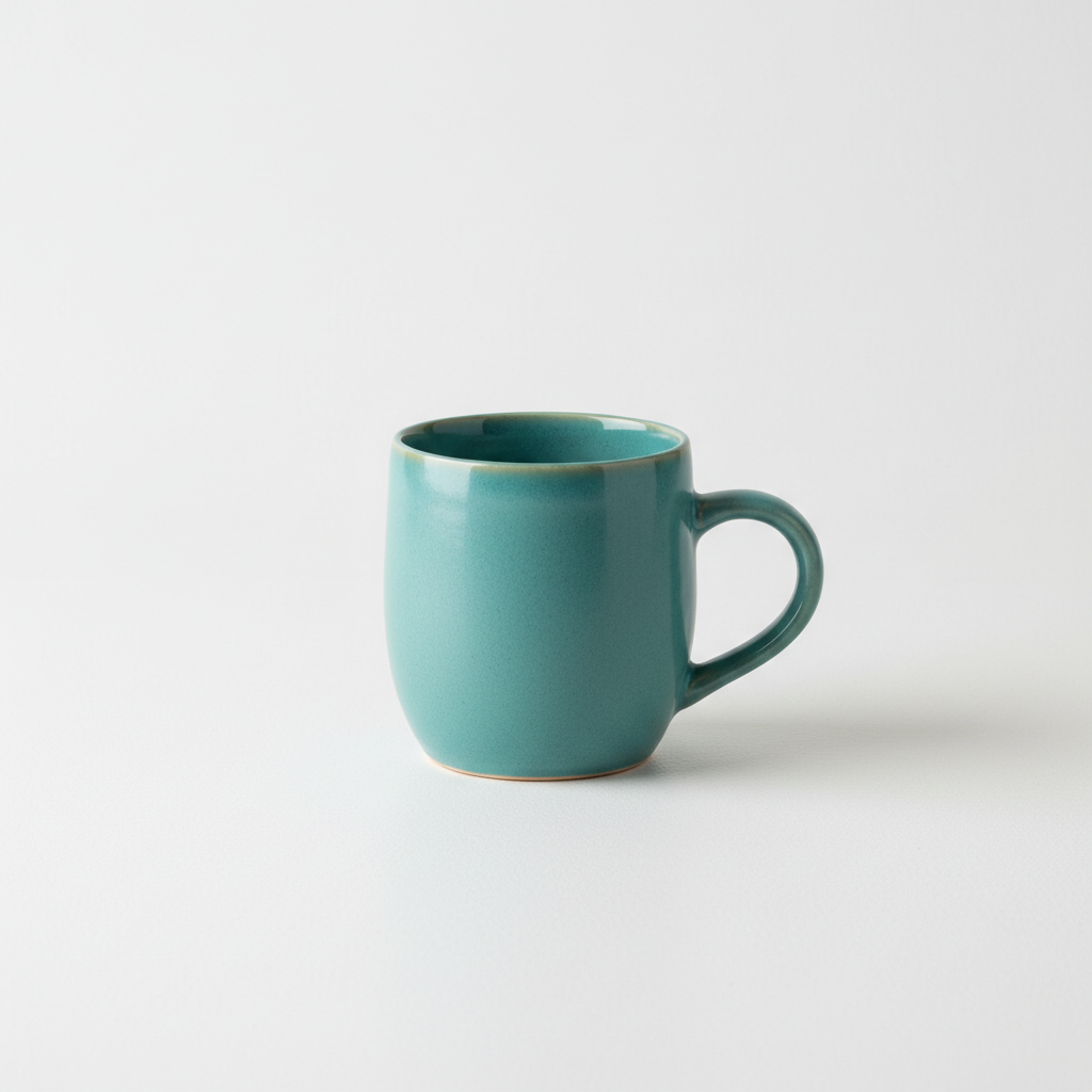 Teal coffee mug product photo
