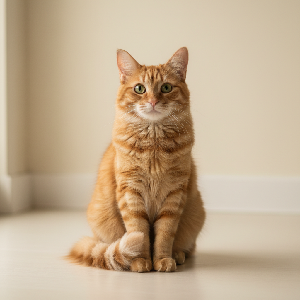 Orange tabby cat sitting