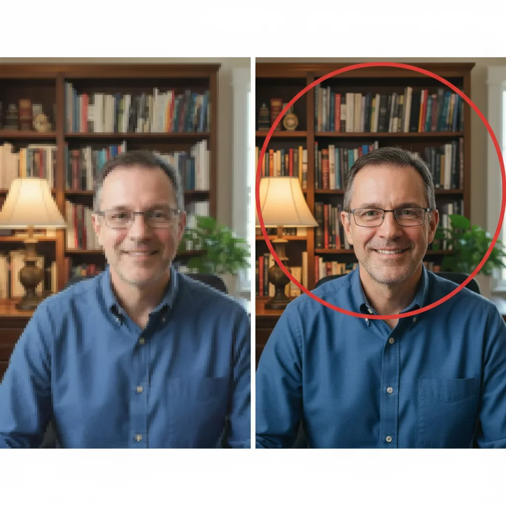 Enhanced professional headshot with improved lighting and clean background