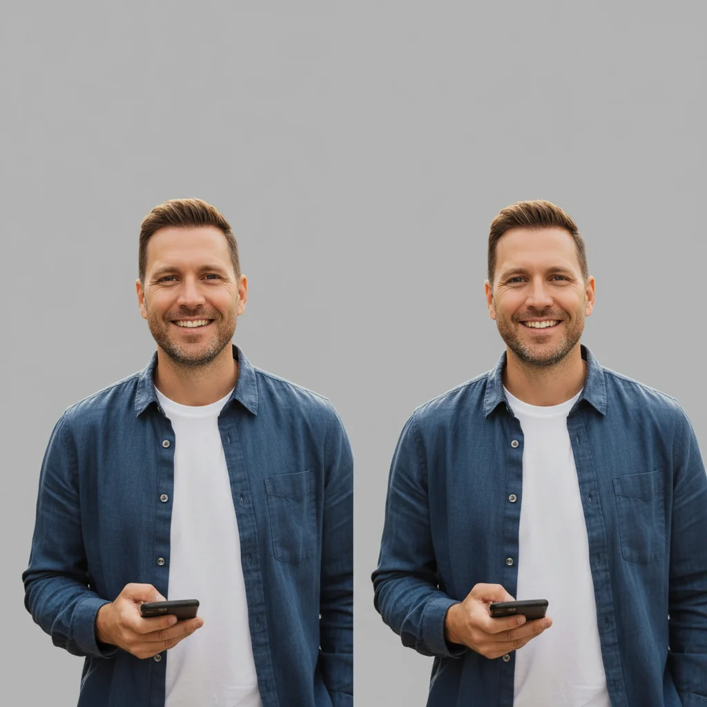 Professional headshot with neutral gray background and even lighting