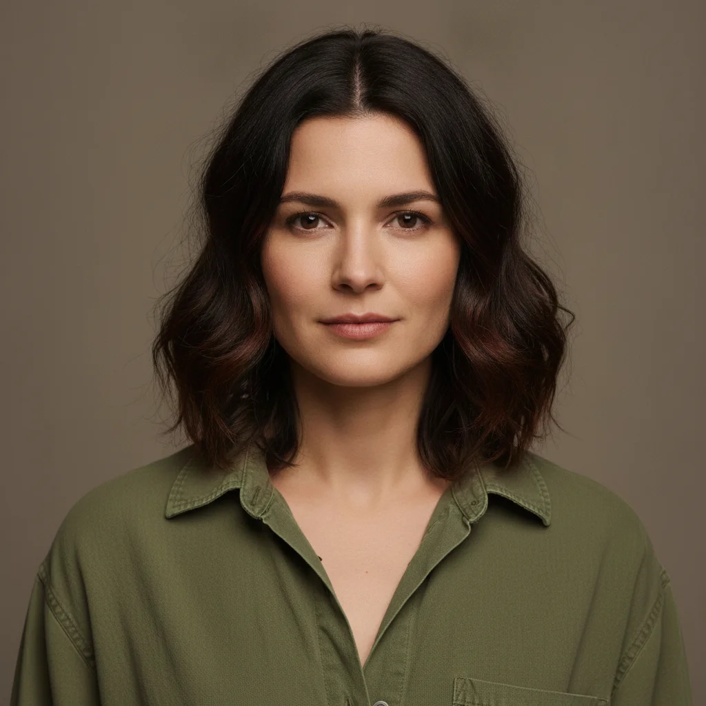 The same blouse with cleaner texture, truer color, and natural drape