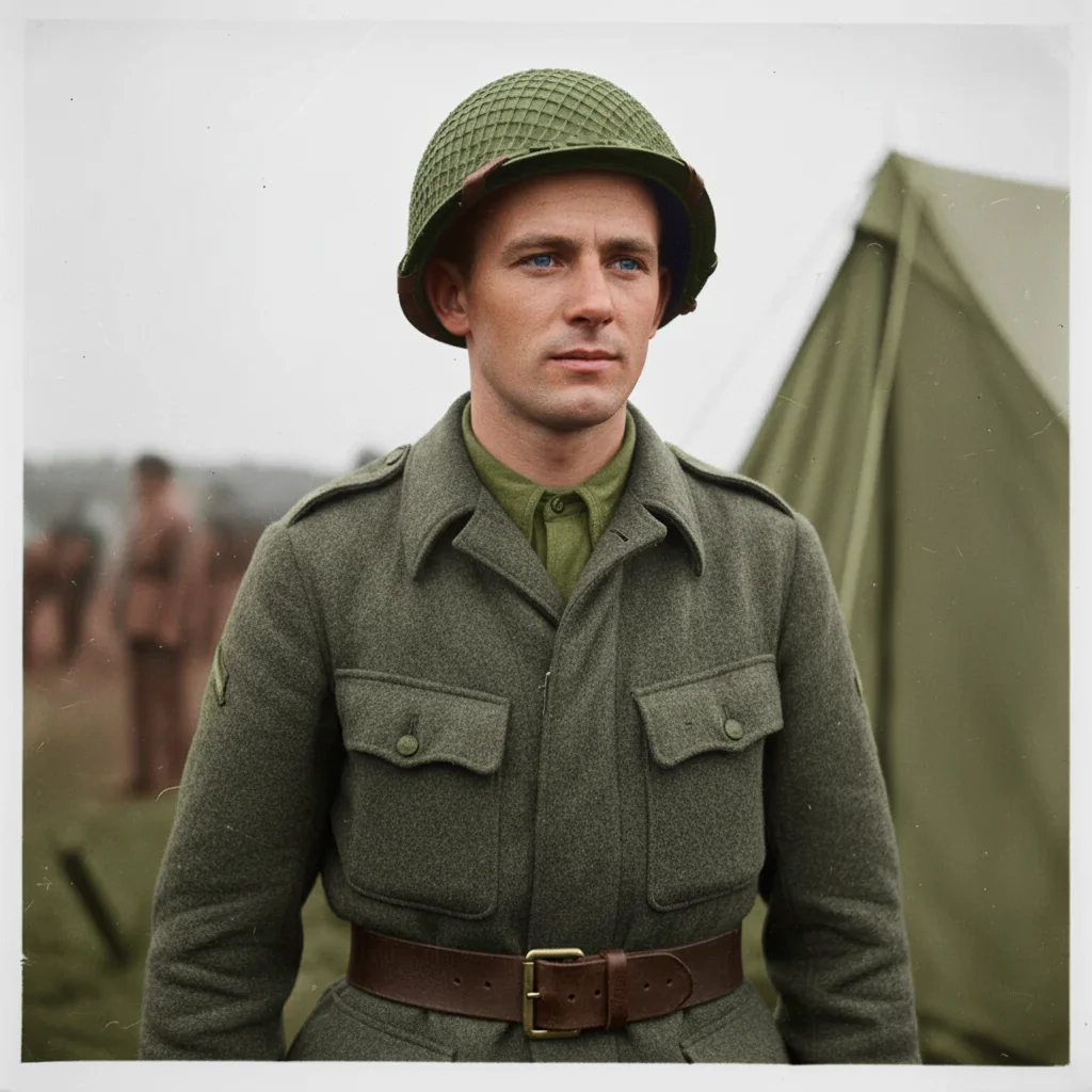 Same soldier portrait with historically accurate uniform colors