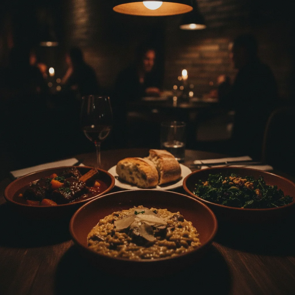 Photo after fix underexposed food photos taken in dimly lit restaurant settings with AI