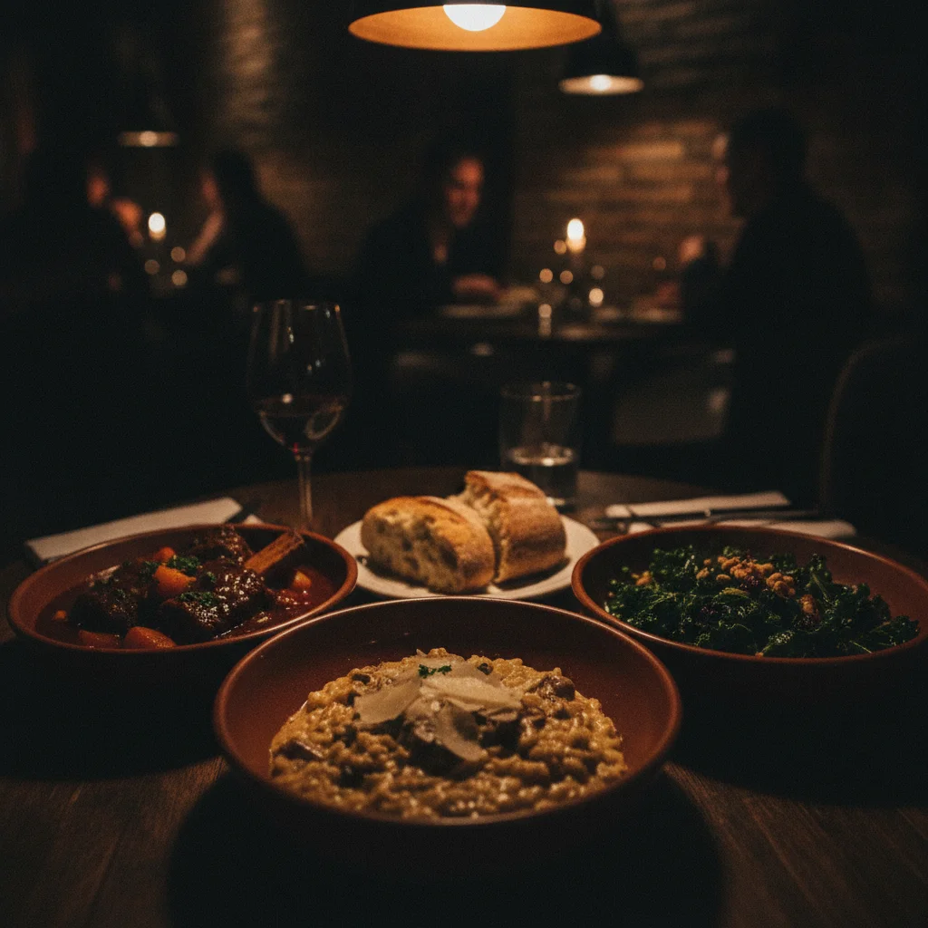Original photo before fix underexposed food photos taken in dimly lit restaurant settings