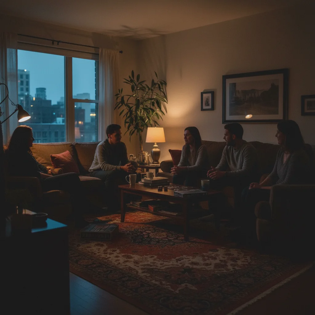 Same family photo with natural-looking bright lighting and visible faces