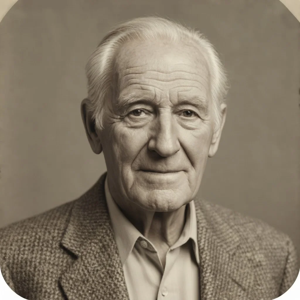 The same portrait enlarged with reduced pixelation and scratches, character preserved