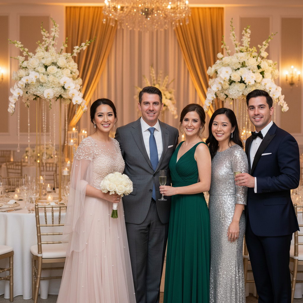 Same group photo with ex removed, guests naturally positioned