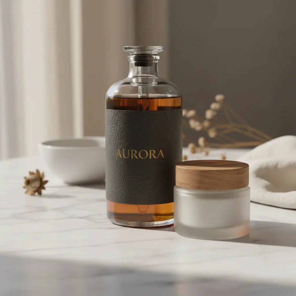 Same product with extended background creating space for text