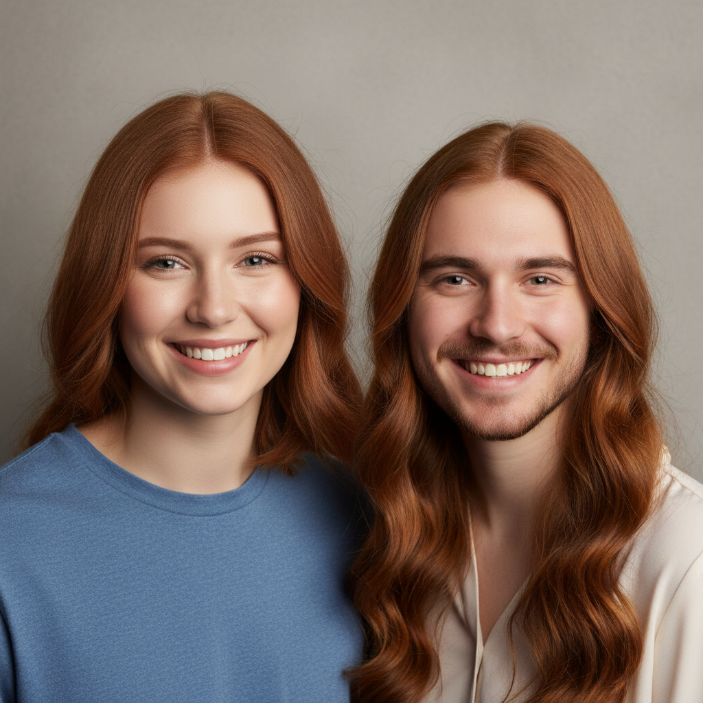 Same casual pose but with professional studio headshot swapped in with matched lighting