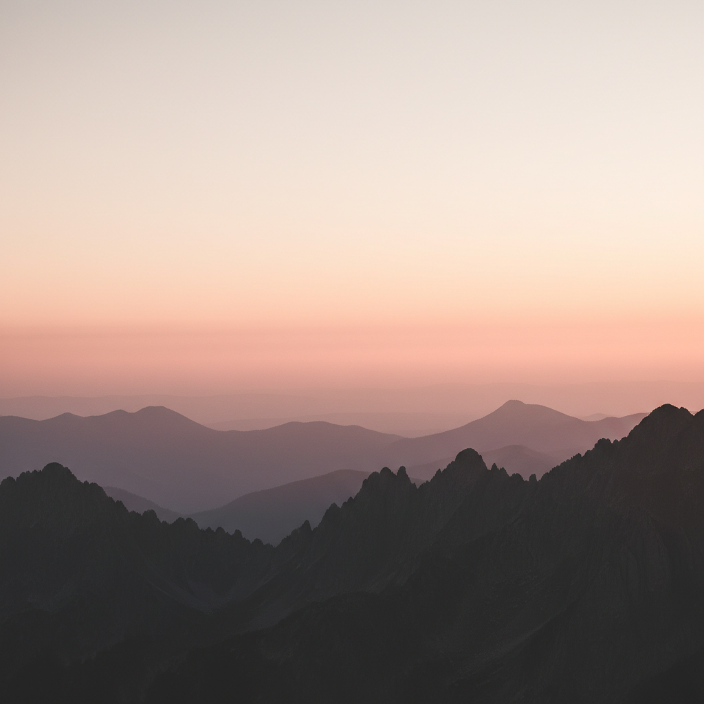 Washed out sunset mountain photo