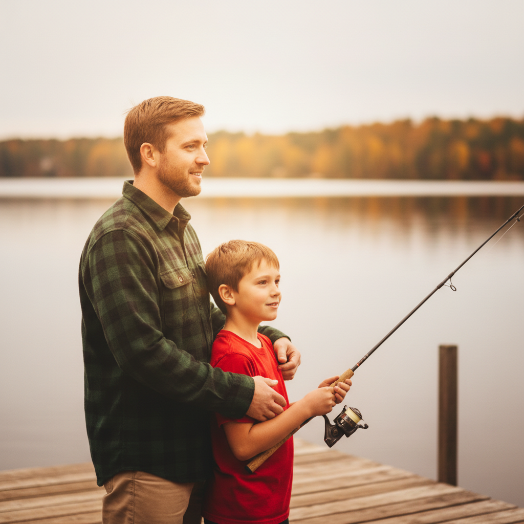 Same photo with person removed, showing only dad and kids