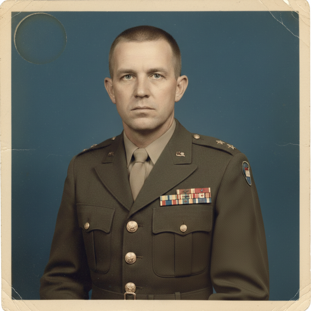 Same photo restored with all damage repaired