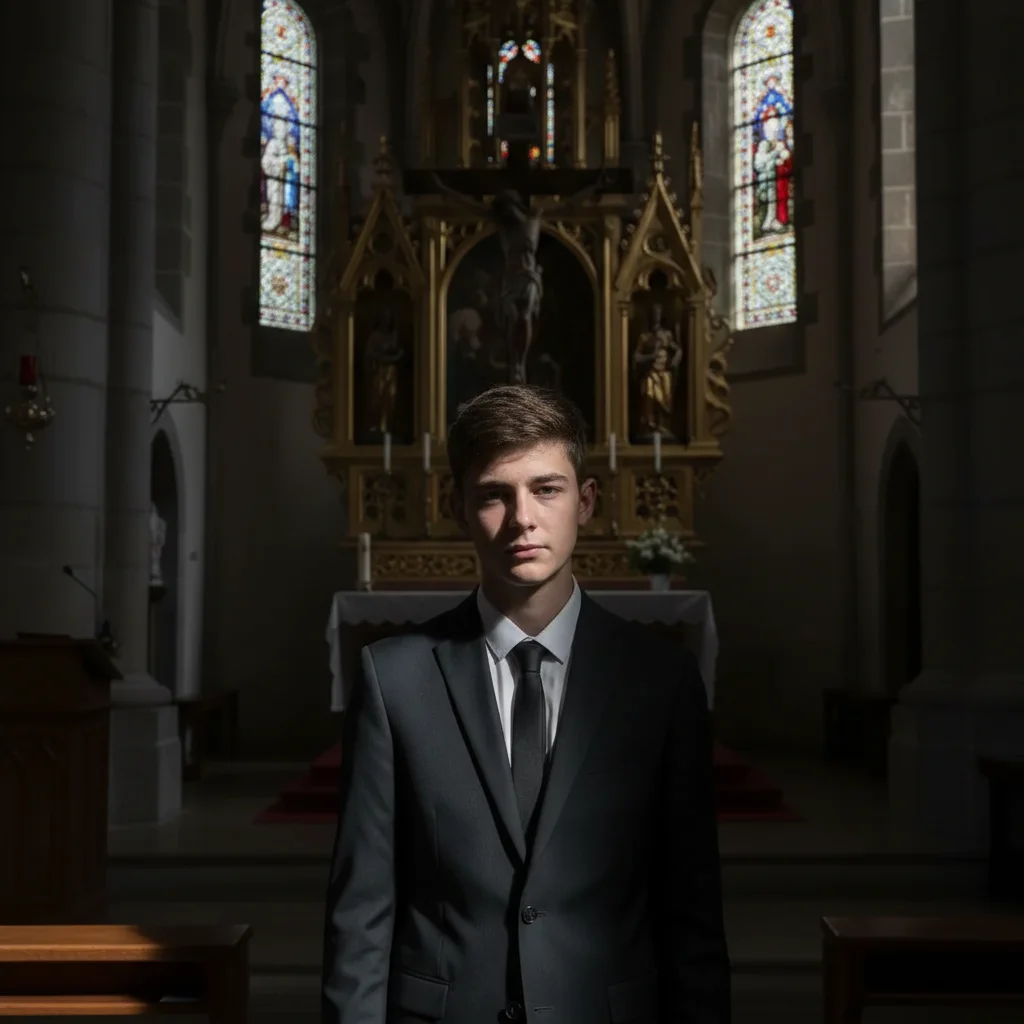 Brightened photo with softened shadows, teen clearly visible and dignified