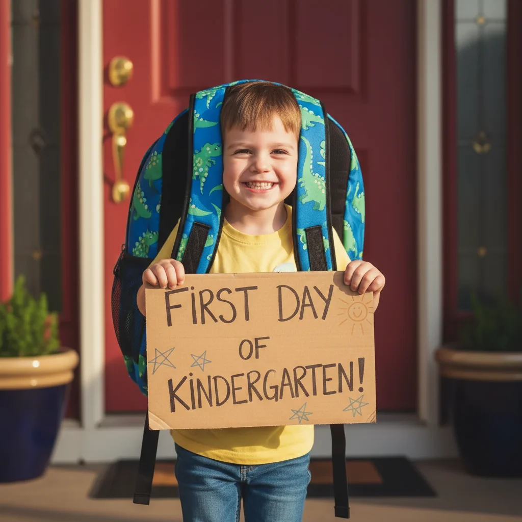 Clear photo with face visible, backpack visible but not blocking