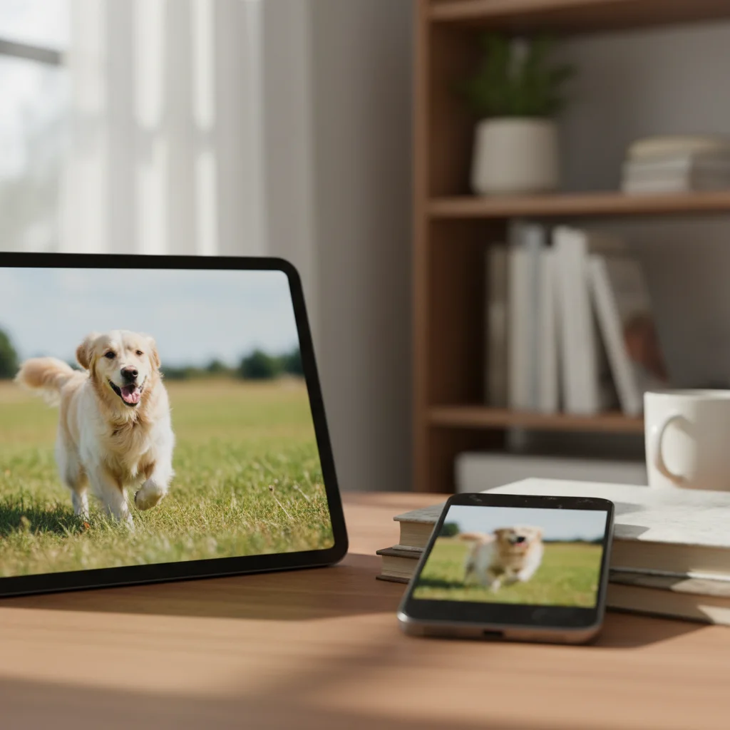 Motion-blurred photo of running dog