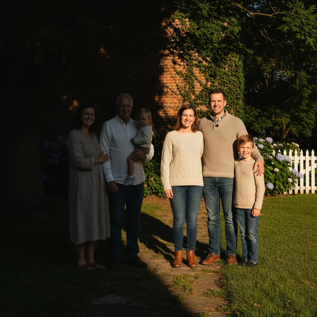 Same group photo with balanced, even lighting across all faces