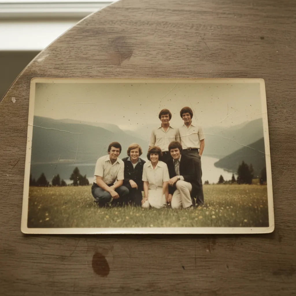 Restored wedding photo with white dress and vibrant natural colors