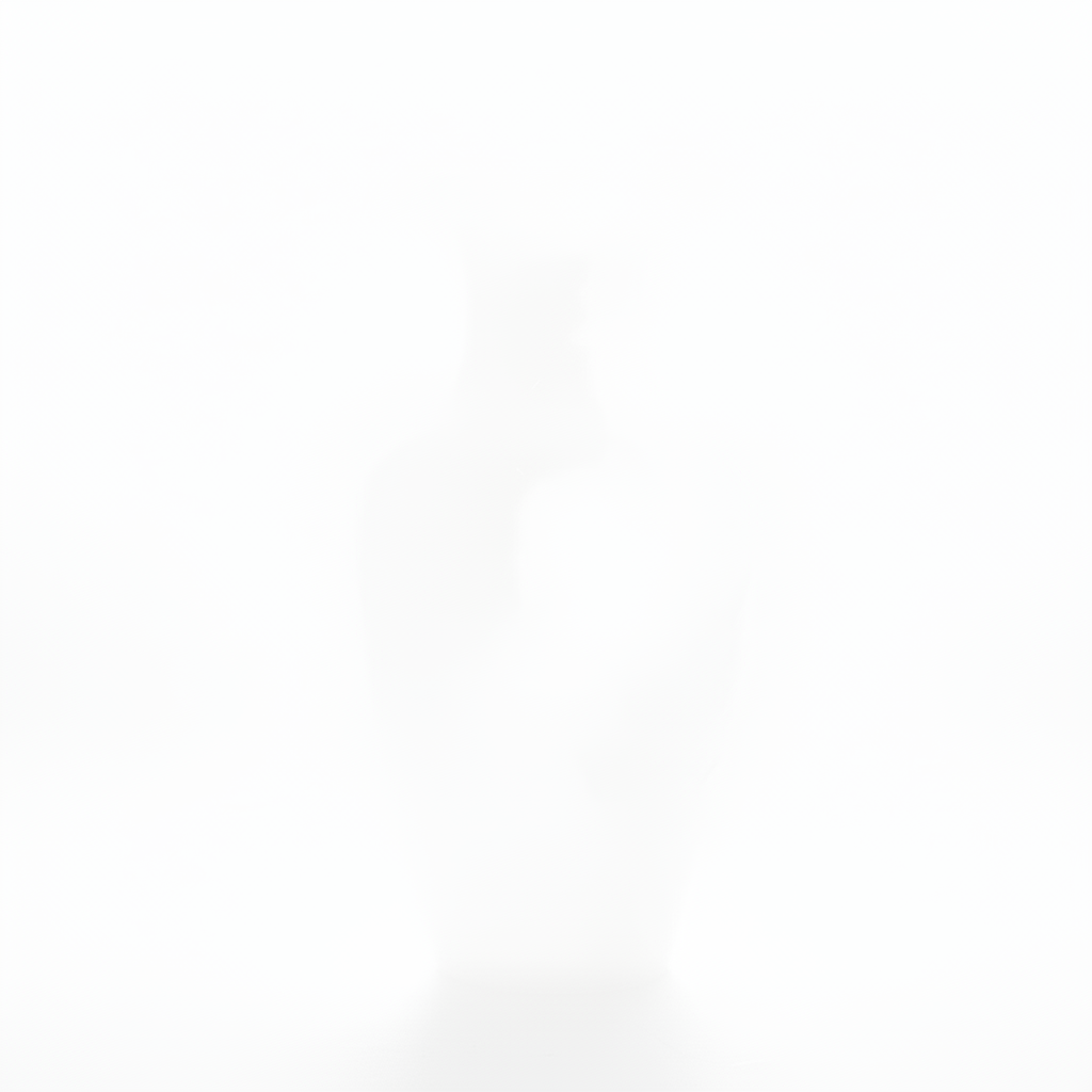 White ceramic vase with overexposed highlights bleeding into white background