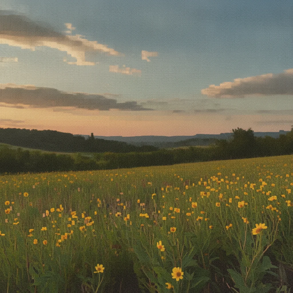 Same photo with compression artifacts removed and sky and foliage restored