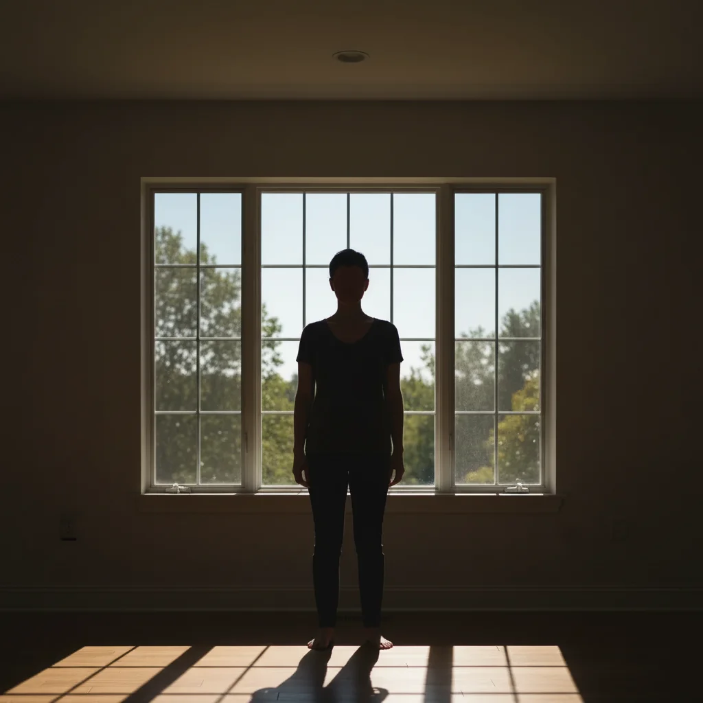 Person properly exposed with natural window light preserved