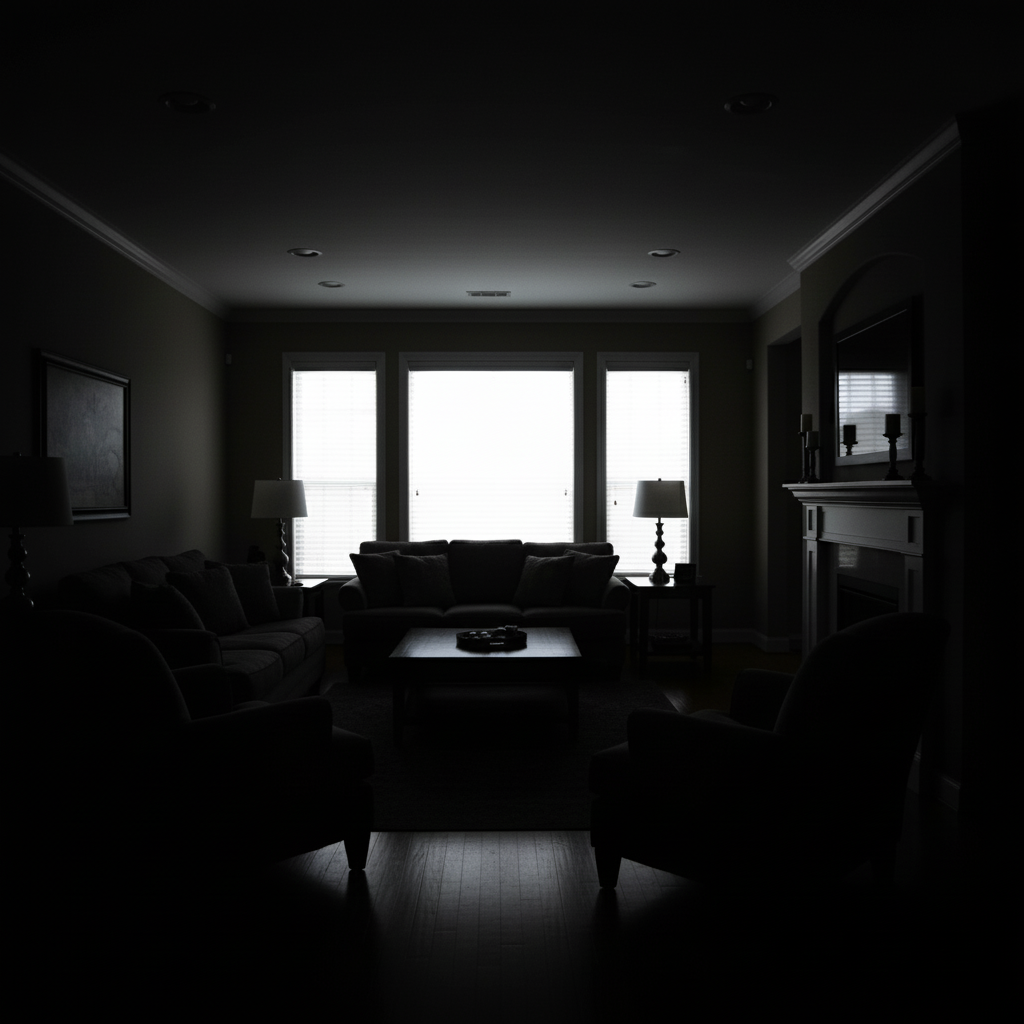 Bright, evenly lit living room showing all furniture and corners clearly