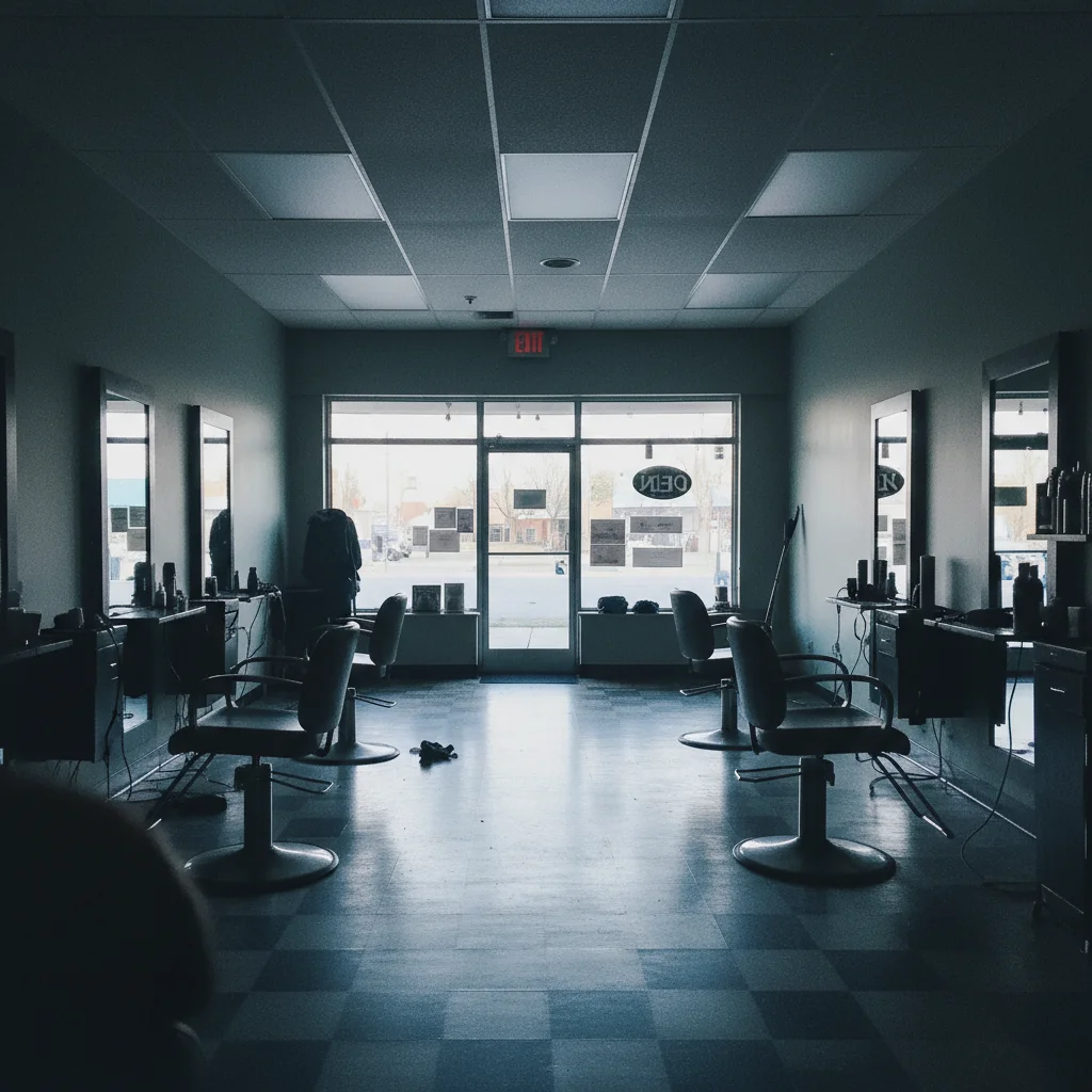 Bright welcoming salon interior with professional lighting