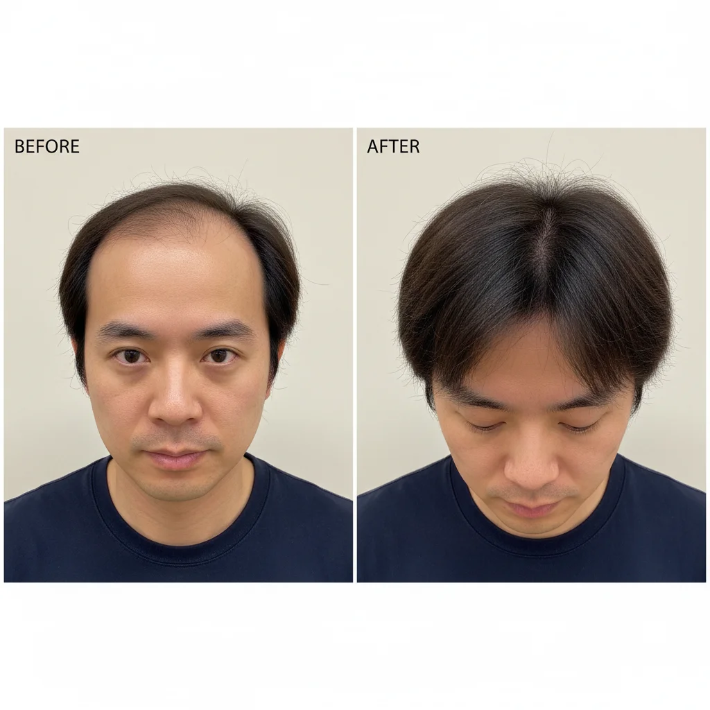 Hair transplant photos with mismatched camera angles