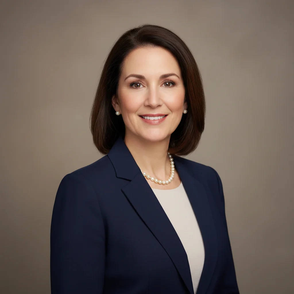 VP-level executive headshot with enhanced sophistication and authority