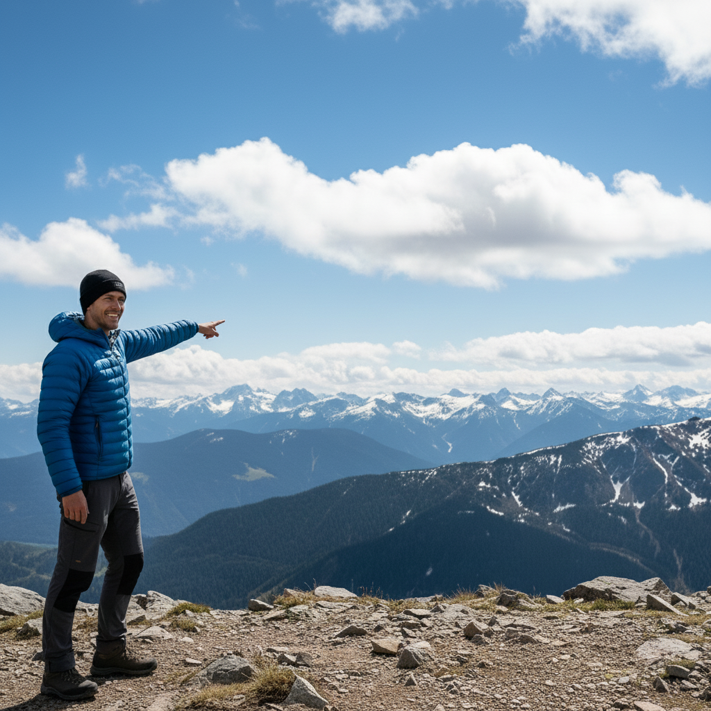 Same hiking photo with ex removed, clean mountain scenery