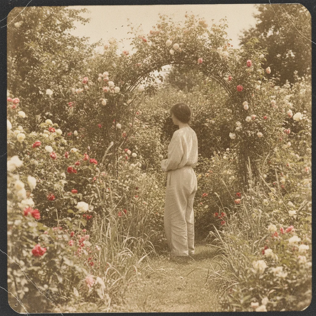Same scanned photo at increased resolution with sharp detail and preserved warm film tone