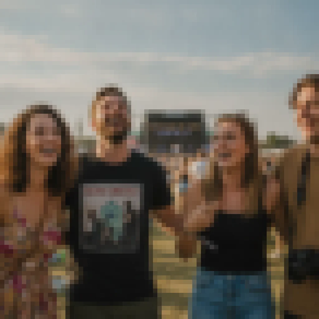 Small pixelated group photo from social media with soft, blurry faces