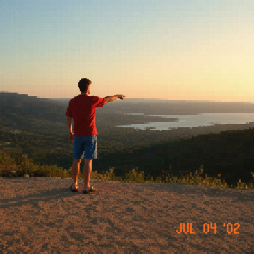 Same vacation photo with increased resolution ready for framing