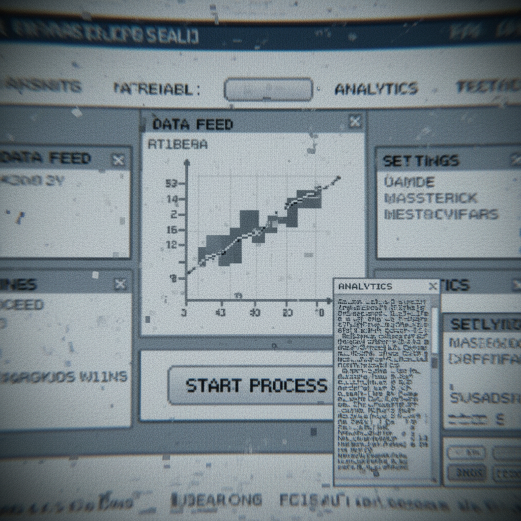 Pixelated low-resolution screenshot with blurry unreadable text