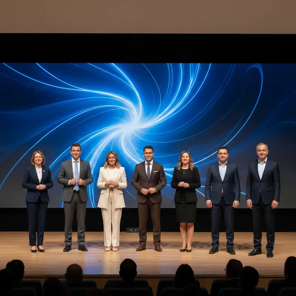 Complete conference picture with the presenter inserted
