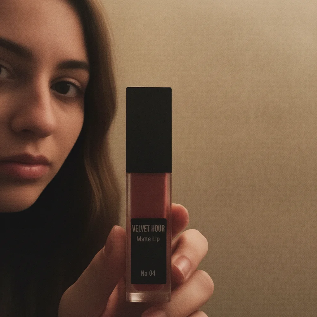 The same lipstick on a plain backdrop, its smallest label line returning as No 04 without the full stop