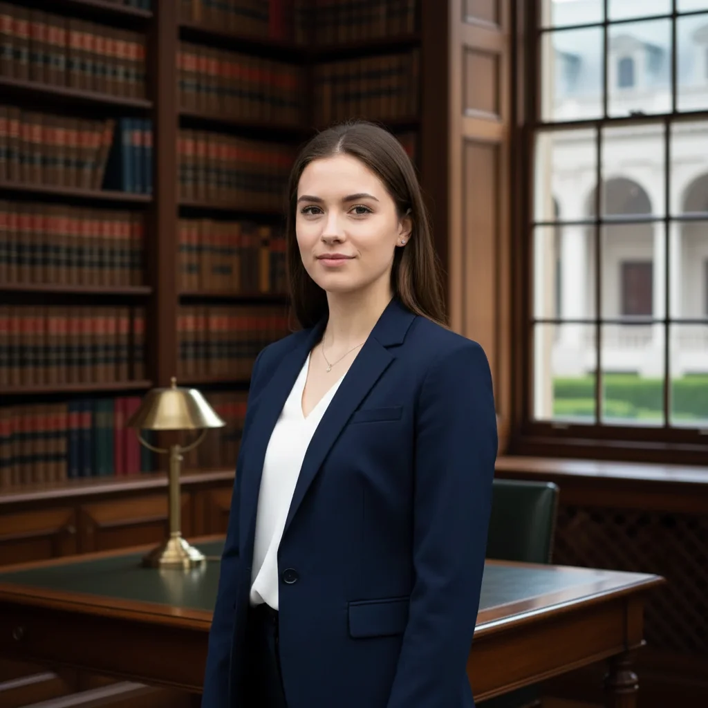 T14 law school photo with sophisticated backdrop and exceptional candidate presence