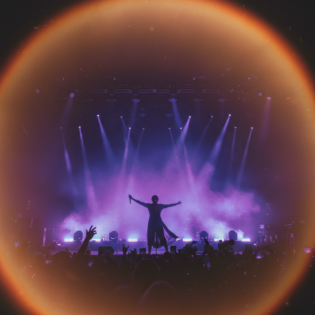 Concert photo and light leak effect as separate images