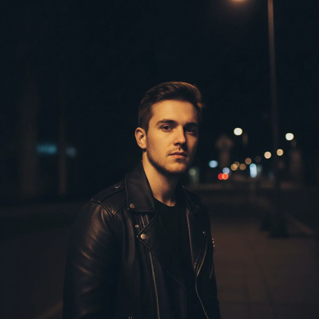 Night portrait and bokeh lights as separate images